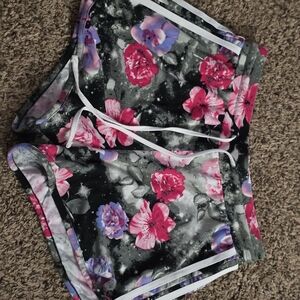 No Boundaries Black Floral Athletic Shorts